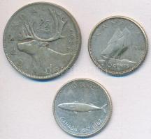 Kanada 1952. 25c Ag "VI. György" + 1960. 10c Ag + 1967. 10c Ag T:2-
Canada 1952. 25 Cents ...