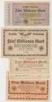 Németország / Weimari Köztársaság / Birodalom Vasút Berlin 1923. 1.000.000M (2x) + 2.000.000M (2x) + 5.000.000M + 10.000.000M T:II-III Germany / Weimar Republic / Deutsche Reichsbahn Berlin 1923. 1.000.000 Mark (2x) + 2.000.000 Mark (2x) + 5.000.000 Mark + 10.000.000 Mark C:XF-F