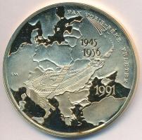Fritz Mihály (1947-) 1991. "Megszálló szovjet csapatok kivonulása / KONYEC" aranyozott Br emlékérem (42,5mm) T:PP felületi karc
