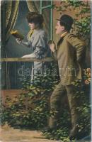 11 db RÉGI motívumlap; szerelmes párok / 11 old motive cards; love couples