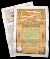 1918, 1920. "Budapest Székesfőváros" kötelezvénye 200K-ról szelvényekkel magyar és német nyelven T:III