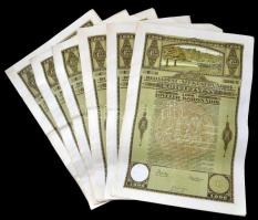 1920. "Budapest Székesfőváros" kötelezvénye 1000K-ról szelvényekkel magyar és német nyelven T:II