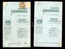 cca 1900 Bécs, Katonák, műtermi keményhátú fotók, Eugen Fleischacker Foto, 6x10 cm /
cca 1900 Vienna...