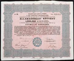 Budapest 1925. "Magyar Királyság 5%-kal kamatozó Járadékkölcsön" államadóssági kötvény 125...