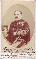 1878 Ihász Dávid honvéd ezredes, Kossuth hű kísérője (1813-1881) saját kezű aláírásával keményhátú f...