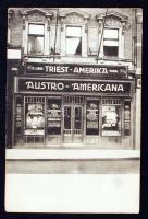cca 1910 Bp., az Austro-Americana utazási iroda budapesti irodája (Thököly út 2.), fotólap, 13,5×9 cm