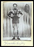 cca 1920-1930 Keresztes Lajos(1900-1978) birkózó fotója aláírással, 9x12 cm
