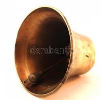 Hajóharang, öntött, réz, szélén virág motívumokkal, erőteljes hangzással, m:17 cm, d:17 cm