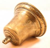 Hajóharang, öntött, réz, szélén virág motívumokkal, erőteljes hangzással, m:17 cm, d:17 cm