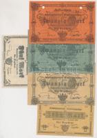 Németország / Weimari Köztársaság / Marienwerder 1918. 5M + 10M + 20M (3xklf) 2db lyukasztással érvénytelenítve T:III Germany / Weimar Republic / Marienwerder 1918. 5 Mark + 10 Mark + 20 Mark (3xdiff) 2 cancelled by holes C:F