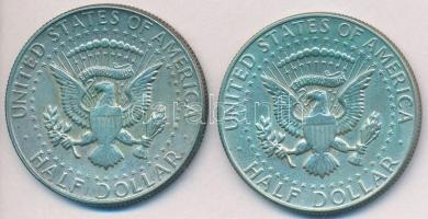 Amerikai Egyesült Államok 1967. 1/2$ Ag "Kennedy" + 1968D 1/2$ Ag "Kennedy" T:2 ...