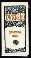 1926 Táncrend Jogászbál, 110x55mm