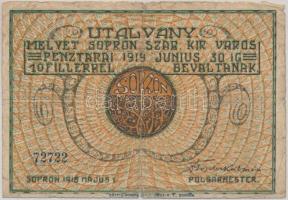 Sopron 1918. 10f utalvány T:III-
Adamo SOP-4.1