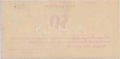 Budapest 1945. 50P elismervény "Székesfővárosi házinyomda üzemi bizottsága" T:I-