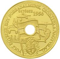2006. "56-os forradalom 50. évfordulójára / Volt egyszer egy forradalmunk, csodálta a nagyvilág..." Au emlékérem számozott tanúsítvánnyal, eredeti dísztokban (31g/0.750/42,5mm) T:PP