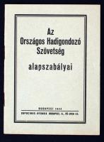 1944 Az Országos Hadigondozó Szövetség alapszabályai. Budapest. Szép állapotban