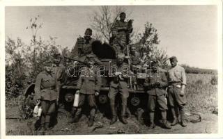 4 db RÉGI használatlan motívumlap; katonai fotó képeslap / 4 old unused motive cards; military photo...