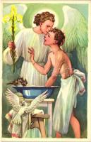 Cserkész Levelezőlapok Kiadóhivatala; Klösz / Scouts s: Márton L. - 4 db régi képeslap / 4 old postcards