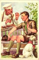 Cserkész Levelezőlapok Kiadóhivatala; Klösz / Scouts s: Márton L. - 4 db régi képeslap / 4 old postc...