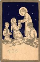 Cserkész / Scouts s: Márton L. - 3 db régi képeslap / 3 old postcards