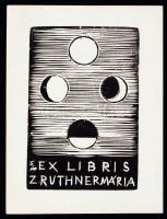Borsos Miklós (1906-1990): Ex libris Z. Ruthner Mária. Klisé, papír, jelzett, 7x9 cm