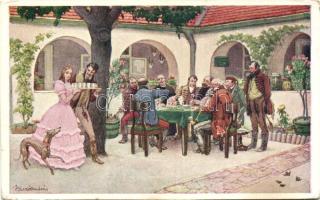 "Régi jó idők" Magyarországon s: Biczó András - 4 db régi képeslap / 4 old postcards