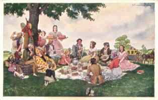 "Régi jó idők" Magyarországon s: Biczó András - 4 db régi képeslap / 4 old postcards