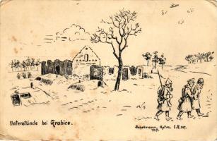 1915 Unterstände bei Grabice / WWI K.u.K. military card s: Shellmann (fl)
