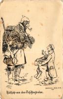 Rückkehr aus dem Schützengraben / WWI K.u.K. military, Returning from the trenches, jewish merchant, judaica s: Schellmann (fa)