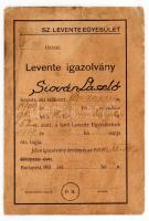 1928 Levente igazolvány