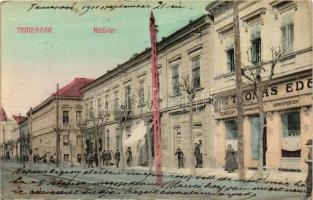 Temesvár, Küttl tér, Thomas Ede cukrászdája, Gerő Manó és Wolf Mihály üzlete / square, confectionery, shops (EK)