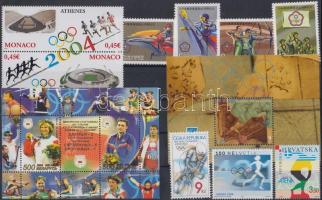 Athens Olympics 30 stamps with sets, blocks on 2 stock cards, Athéni Olimpia motívum 30 db bélyeg, közte sorok, blokkok 2 stecklapon