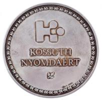DN "Kossuth Nyomdáért / A vállalat eredményes működése érdekében végzett kiemelkedő munkájáért" Ag emlékérem vörös "Kossuth Nyomdáért" bársony dísztokban (137g/0.835/65mm) T:2 apró ph