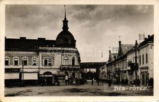 Dés, Főtér / Main square, shops, photo