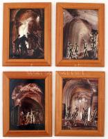 Gábry Albert (1935-2004): Impressziók sorozat képei, összesen 8 db, olaj, fa, jelzett, keretben, 13,5×20 cm (4 db) ill. 20×14 cm (4 db)