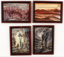 Gábry Albert (1935-2004): Impressziók sorozat képei, összesen 8 db, olaj, fa, jelzett, keretben, 13,...