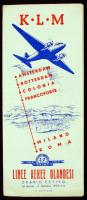 1939 A K.L.M. holland királyi légitársaság Róma-Milánó-Frankfurt-Amsterdam menetrendje / 1939 K.L.M. Royal Dutch Airlines flight plan