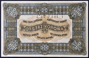 1920. 500K "Orell Füssli Zürich", "MINTA" perforcióval, barna "000" sz...