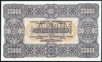 1923. 25.000K "Orell Füssli Zürich", "MINTA" perforcióval, barna "000"...