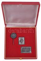 1980. "Szovjet-magyar közös űrrepülés" Ag ÁPV jelvény + 2xklf Ag bélyegérem eredeti díszto...