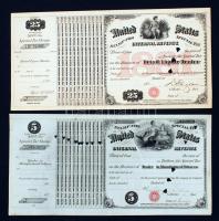 1874, 1882 USA Alkoholárusítók adóíve 2 db, lyukasztással felhasználva / USA Retail liqueor tax sheets. Used