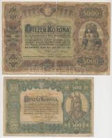 1920. 500K "Orell Füssli Zürich" + 1920. 5000K "Orell Füssli Zürich" T:IV