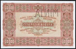 1923. 50.000K "Orell Füssli Zürich", "MINTA" perforcióval, piros "000"...