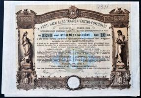 Budapest 1906. "Pesti Hazai Első Takarékpénztár-Egyesület" nyeremény-kötvénye 100K-ról, sz...