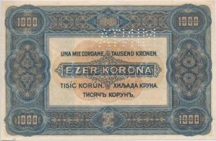1920. 1000K "Orell Füssli Zürich", "MINTA" perforcióval, barna "000" s...