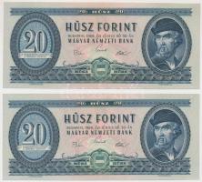 1969. 20Ft (2x) sorszámkövetők T:II