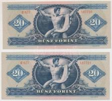 1969. 20Ft (2x) sorszámkövetők T:II