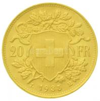 Svájc 1935B 20Fr Au "Helvetia" Bern (6,41g/0.900) T:2
Switzerland 1935B 20 Francs Au "...
