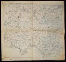 cca 20. század első fele, Nógrád, Vác, Balassagyarmat és Ipolyság, Esztergom, Léva térképe, másolat, 61x56 cm