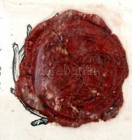 1869 Léva, Ács-, kőműves és cserepes céh által kiadott díszes mesterlevél viaszpecséttel